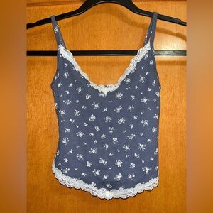 Hollister Vintage Y2K Floral Lace-Trimmed Camisole Tank Top Small
